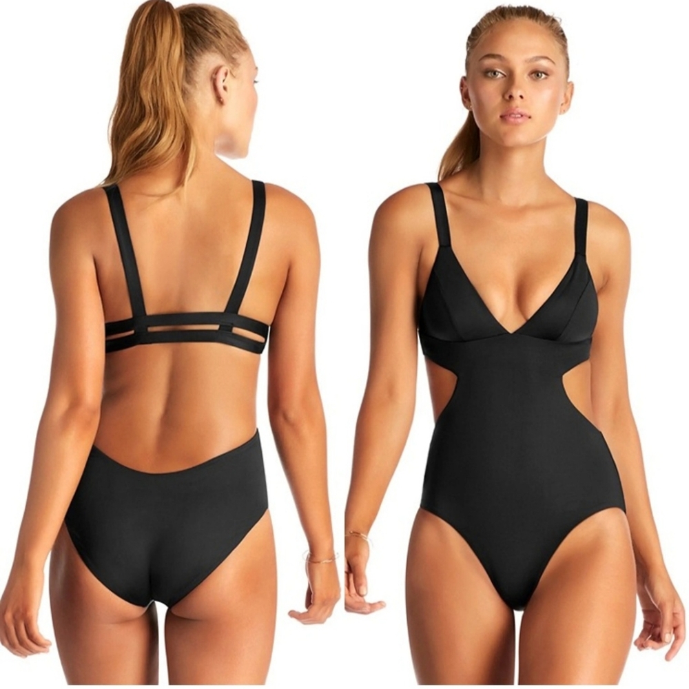 NWT, Black, Vitamin A, Ava Maillot Full, sexy one-piece, S/6